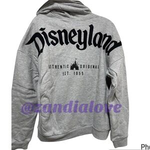 Disneyland Logo Zip Hoodie for Adults Gray sz XS,S,M,L,XL
